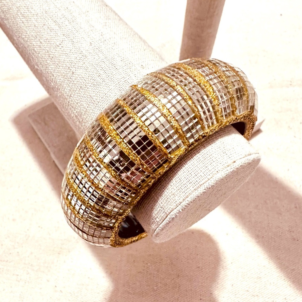 Vintage | Bracelet | Oversized Austrian Mirrored Laquared Bracelet